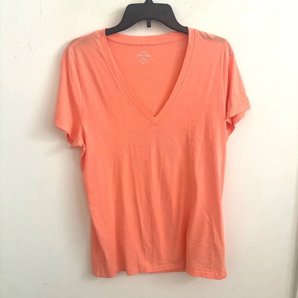 NWOT J. CREW V-Neck Tee Vintage Slub Cotton Pale Guava Short Sleeve T-Shirt - Picture 3 of 8